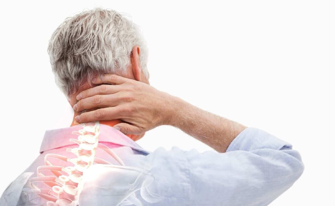 Dor de pescozo nun home con osteocondrose